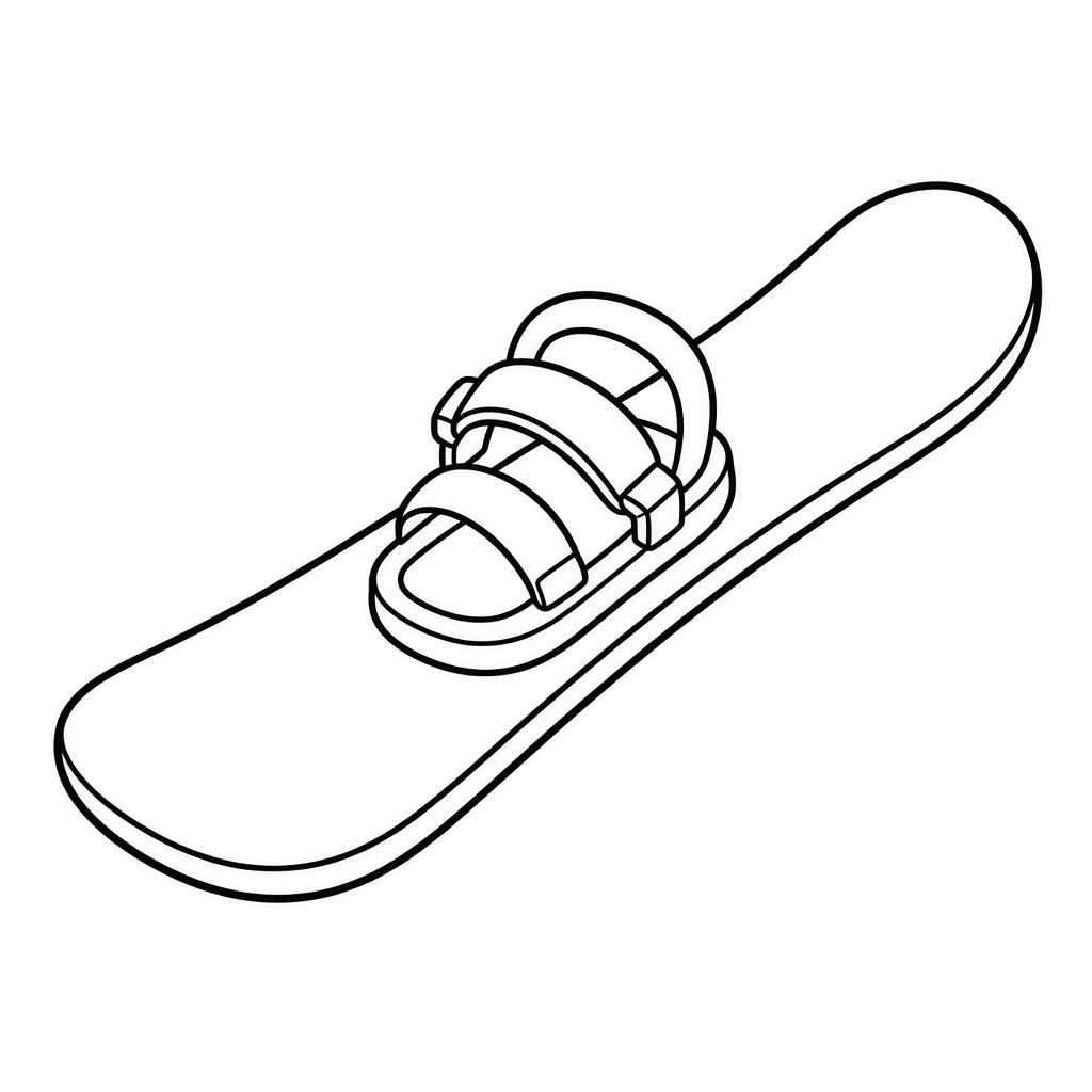 Kolorowanka snowboard – czarno-biały rysunek konturowy do druku dla dzieci