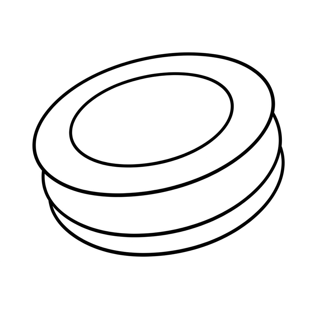 Kolorowanka frisbee – czarno-biały rysunek konturowy do druku dla dzieci