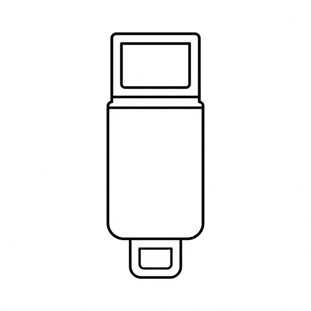 Kolorowanka pendrive – czarno-biały rysunek konturowy do druku dla dzieci