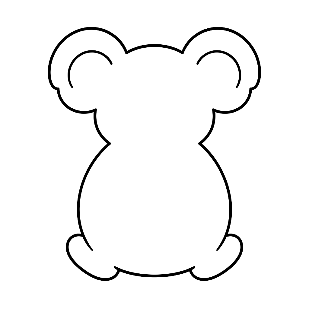Kolorowanka koala od tylu – czarno-biały rysunek konturowy do druku dla dzieci