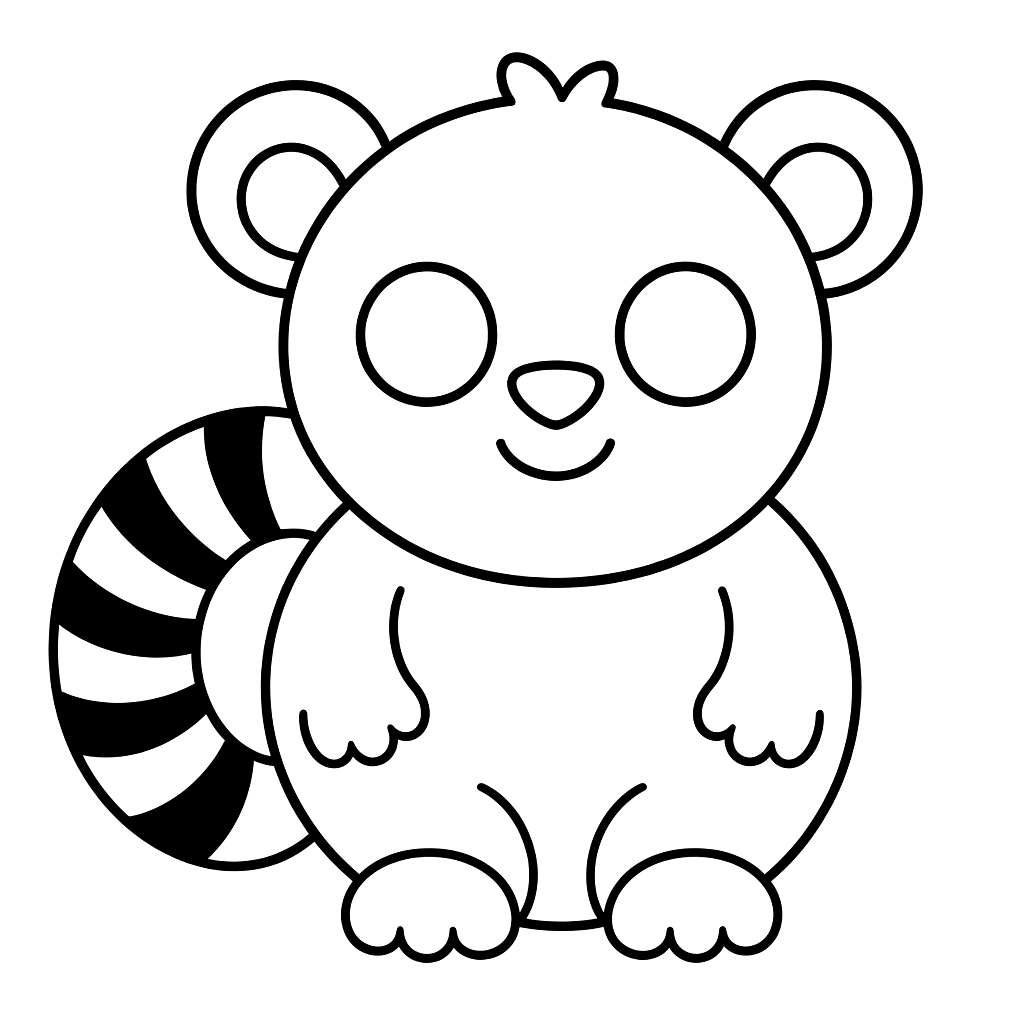 Kolorowanka lemur kula – czarno-biały rysunek konturowy do druku dla dzieci