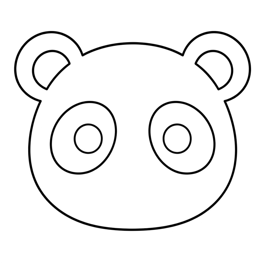 Kolorowanka panda glowa – czarno-biały rysunek konturowy do druku dla dzieci