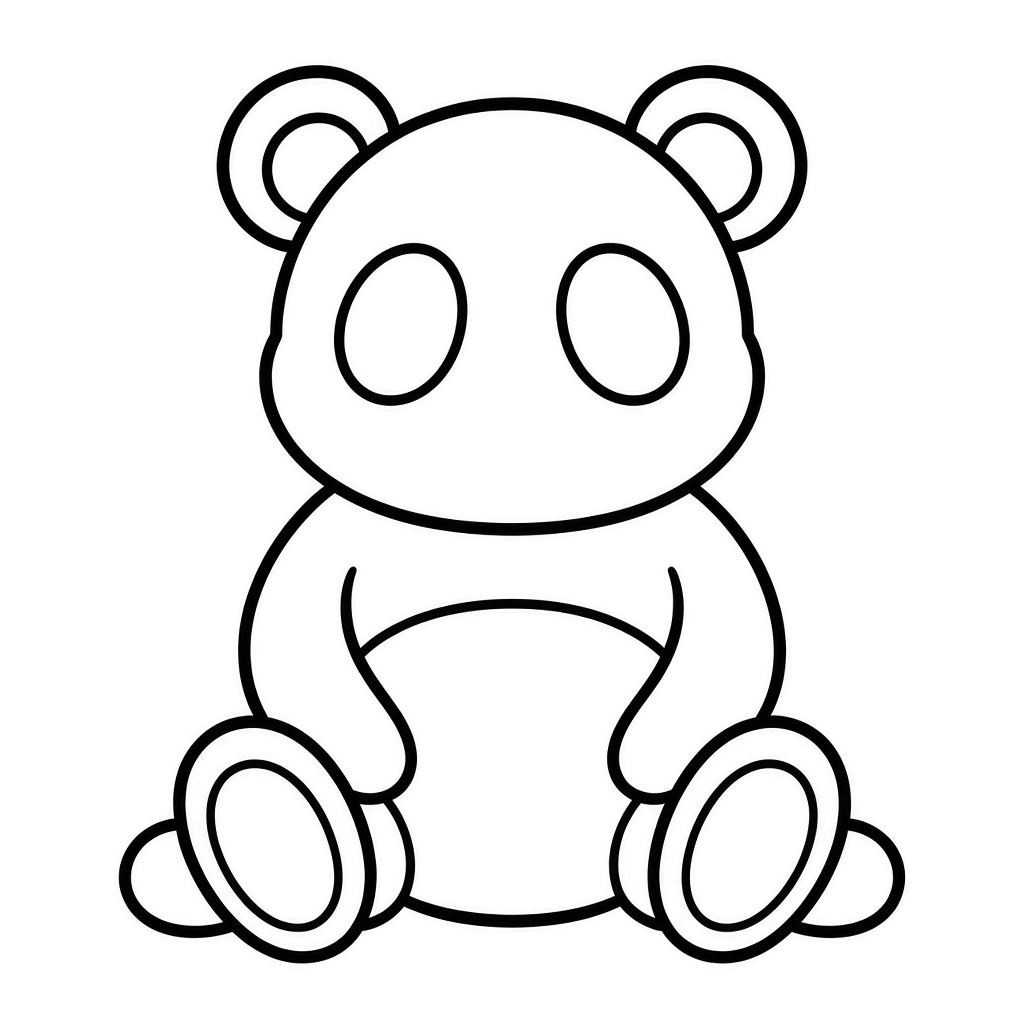 Kolorowanka panda prosta – czarno-biały rysunek konturowy do druku dla dzieci